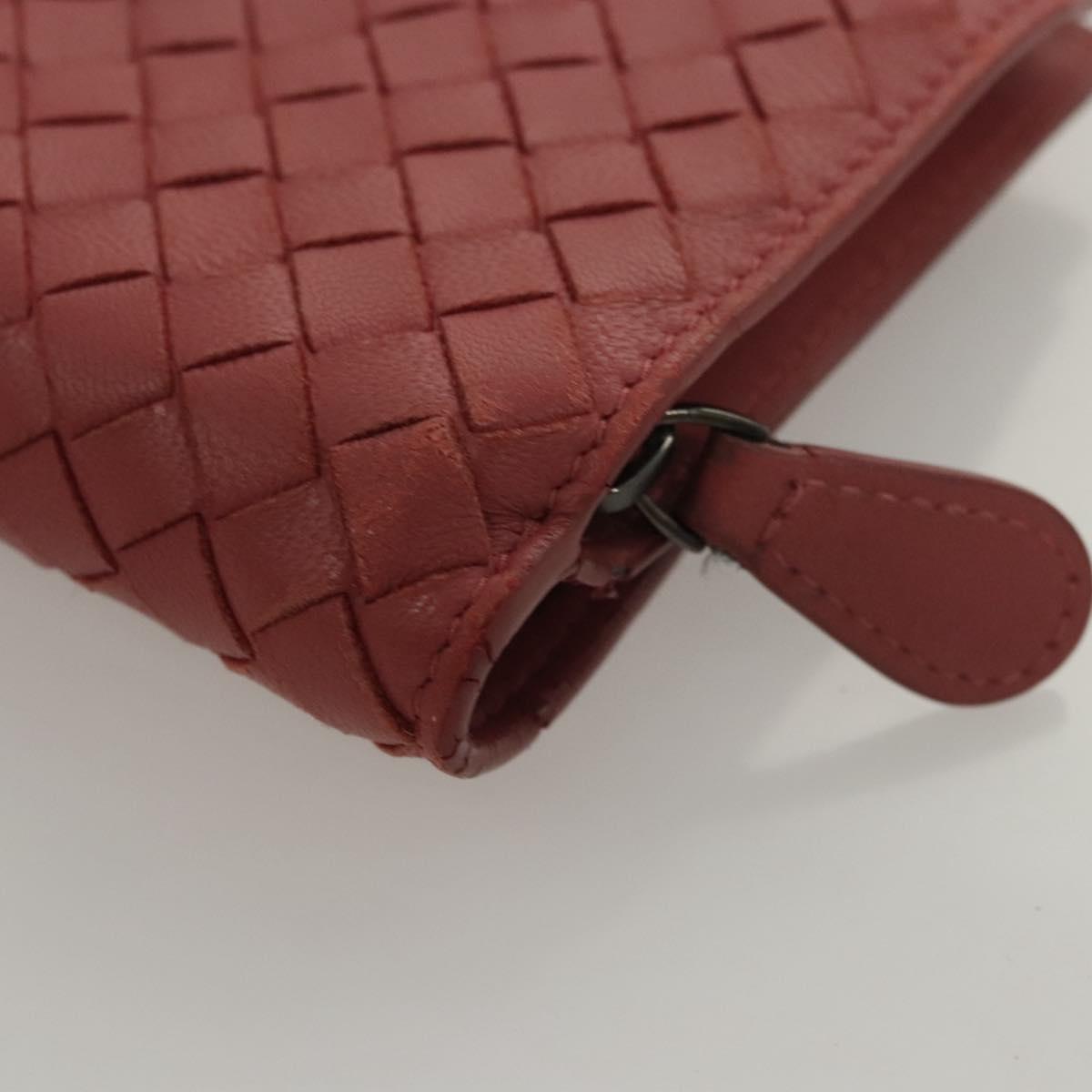 BOTTEGA VENETA INTRECCIATO Wallet Leather Pink Auth 117262