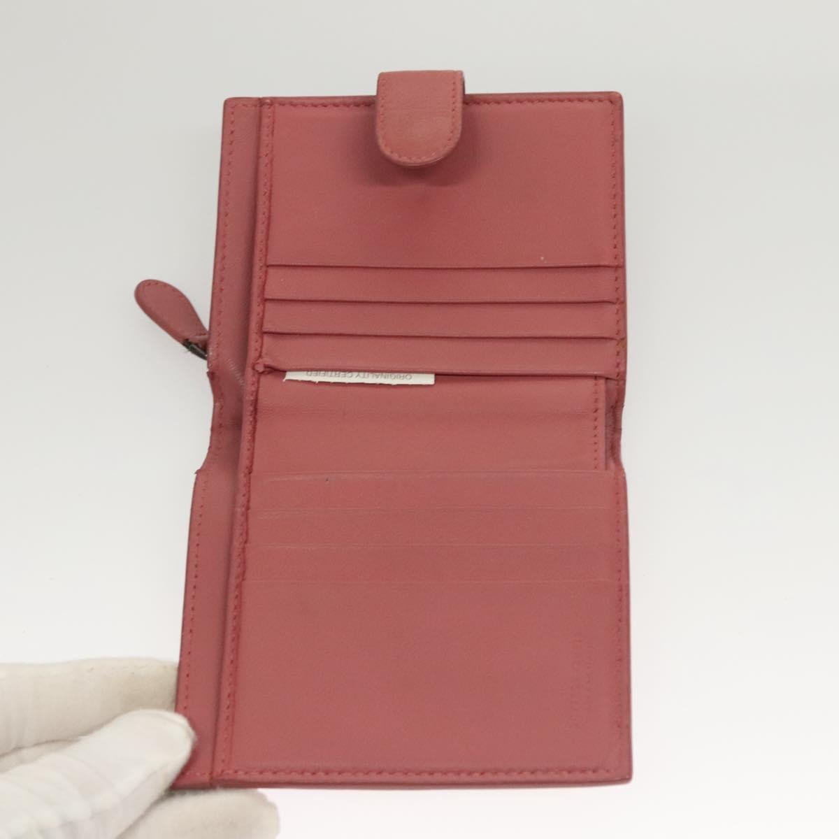 BOTTEGA VENETA INTRECCIATO Wallet Leather Pink Auth 117262