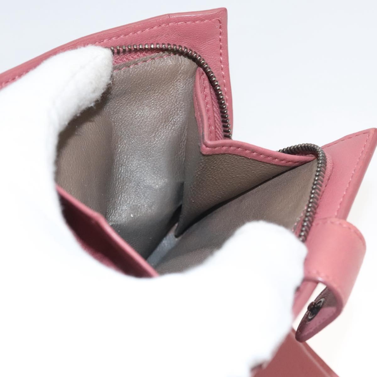 BOTTEGA VENETA INTRECCIATO Wallet Leather Pink Auth 117262