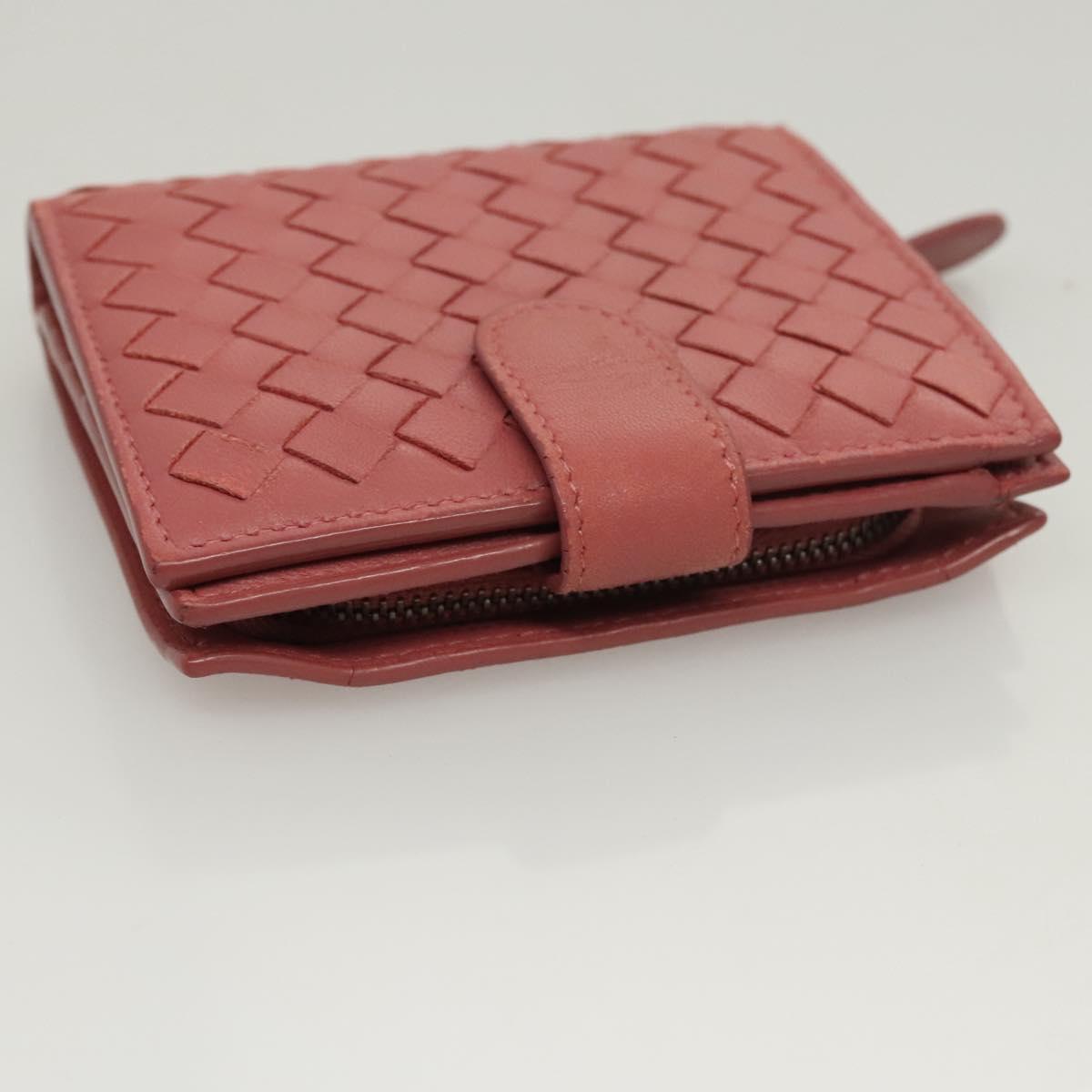 BOTTEGA VENETA INTRECCIATO Wallet Leather Pink Auth 117262
