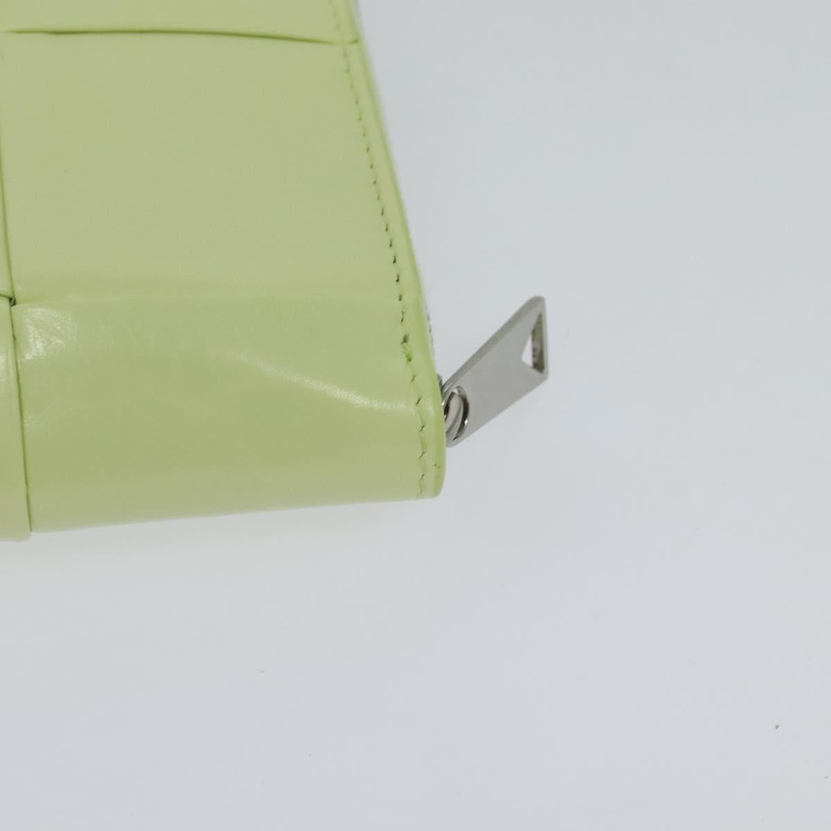 BOTTEGA VENETA INTRECCIATO Wallet Leather LIme Green Auth 117269M