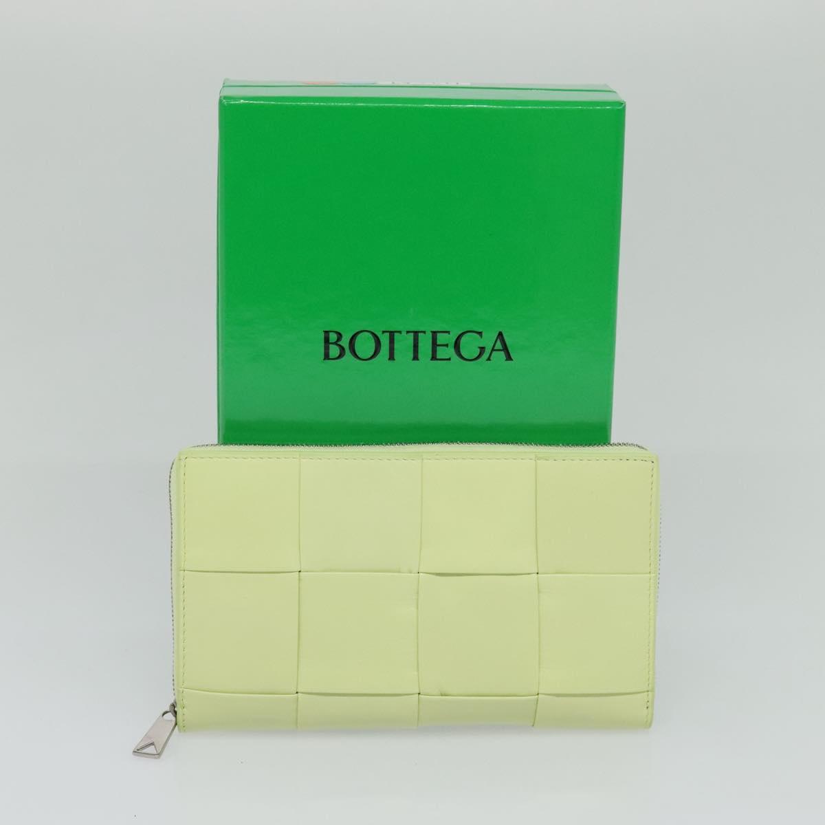 BOTTEGA VENETA INTRECCIATO Wallet Leather LIme Green Auth 117269M
