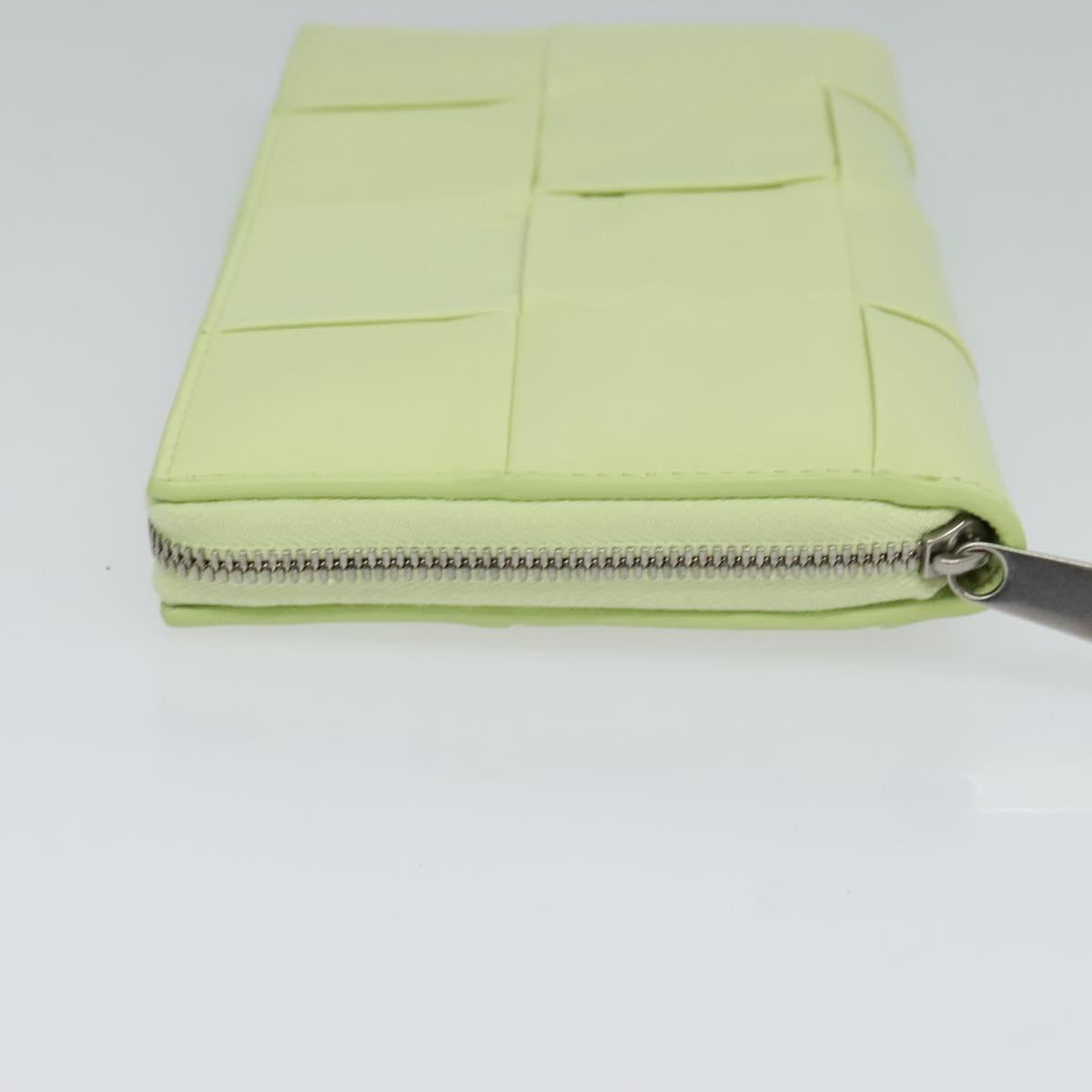 BOTTEGA VENETA INTRECCIATO Wallet Leather LIme Green Auth 117269M
