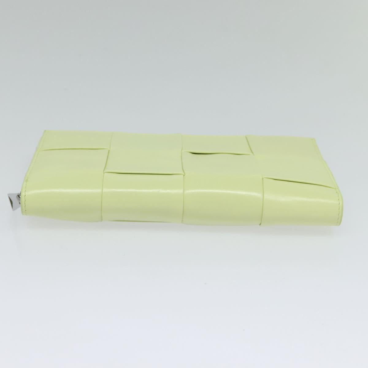 BOTTEGA VENETA INTRECCIATO Wallet Leather LIme Green Auth 117269M