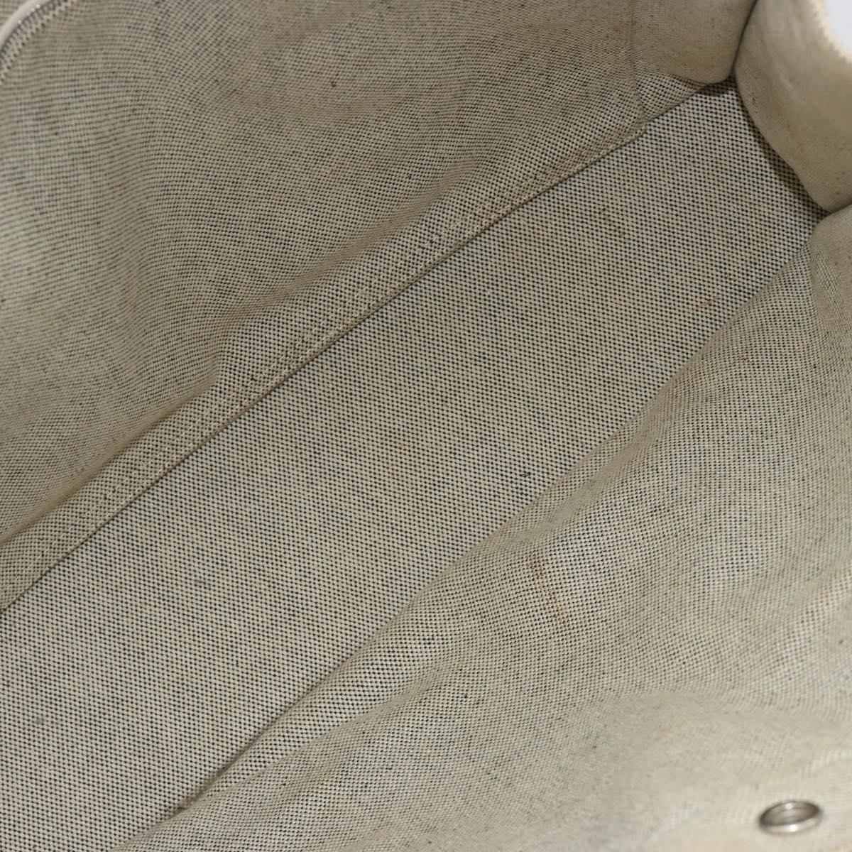 HERMES New Fourre Tout MM Hand Bag Canvas Gray Silver Auth 117285