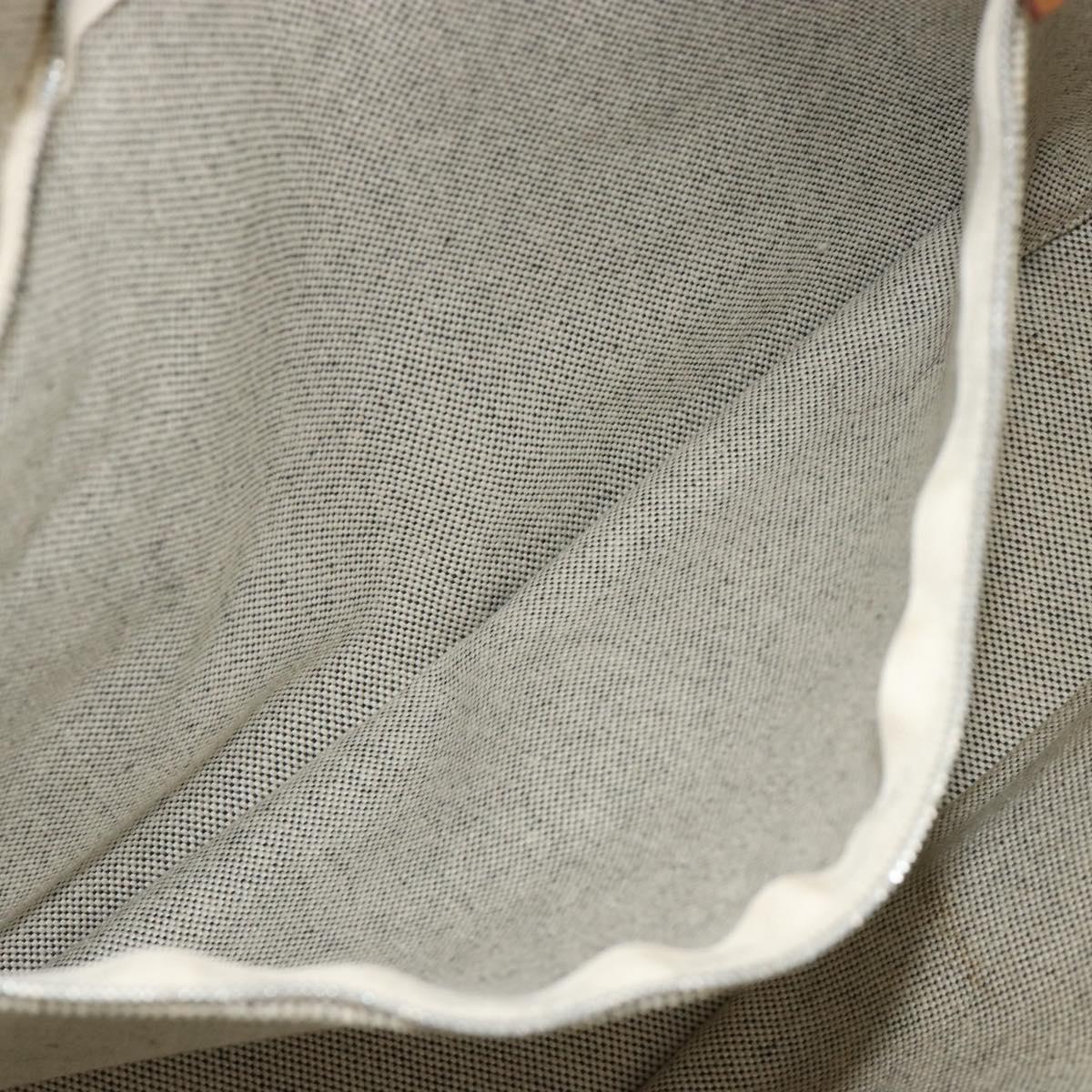 HERMES New Fourre Tout MM Hand Bag Canvas Gray Silver Auth 117285