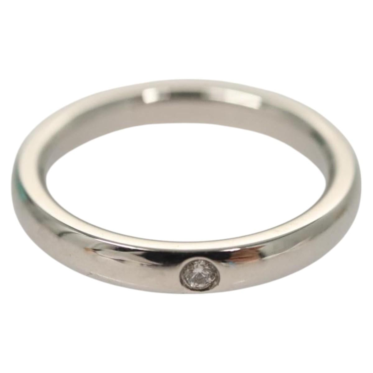 TIFFANY&Co. 1P Diamond Ring Platinum PT950 #7.5(JP Size) Auth 117298AM