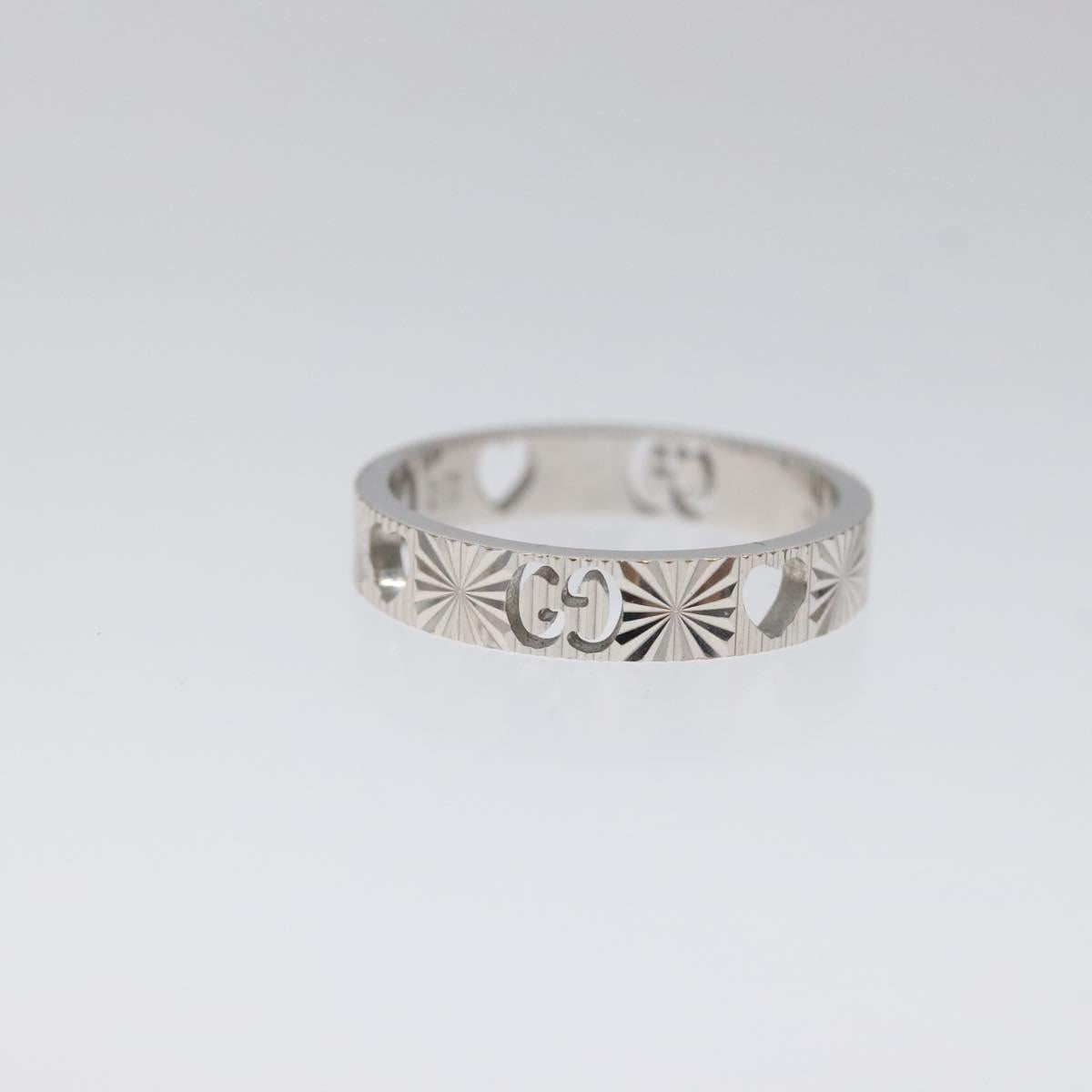 GUCCI Heart Ring K18 Silver Gold (750) 4.4g (18K) Silver Auth 117299AM