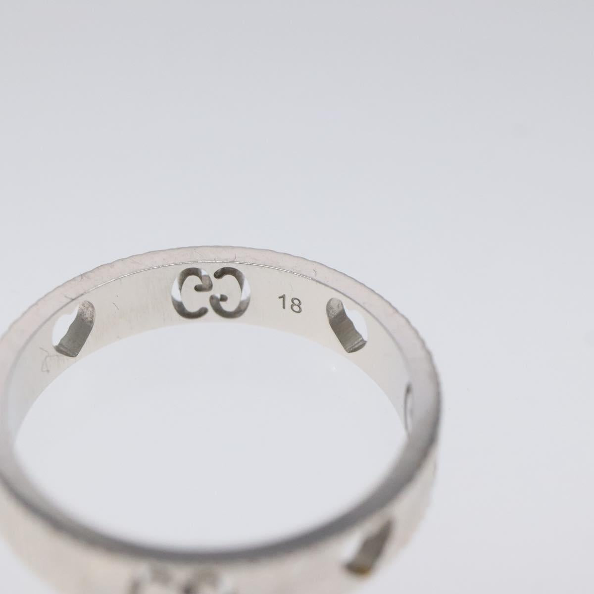 GUCCI Heart Ring K18 Silver Gold (750) 4.4g (18K) Silver Auth 117299AM
