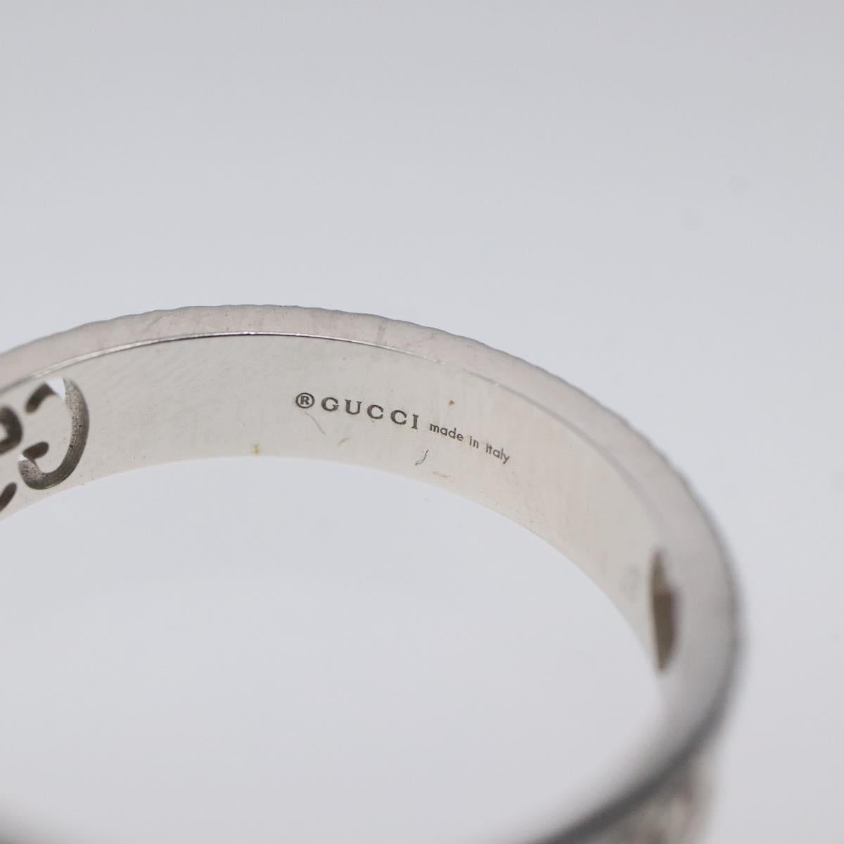 GUCCI Heart Ring K18 Silver Gold (750) 4.4g (18K) Silver Auth 117299AM