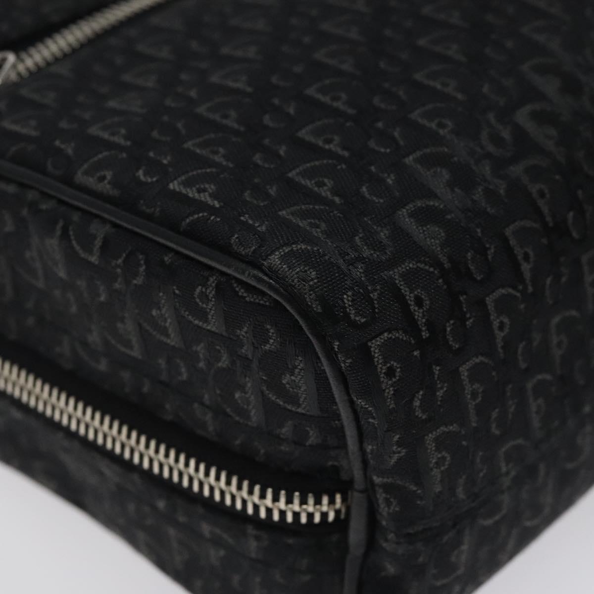 Christian Dior Trotter Canvas Hand Bag Black Silver Auth 117320M