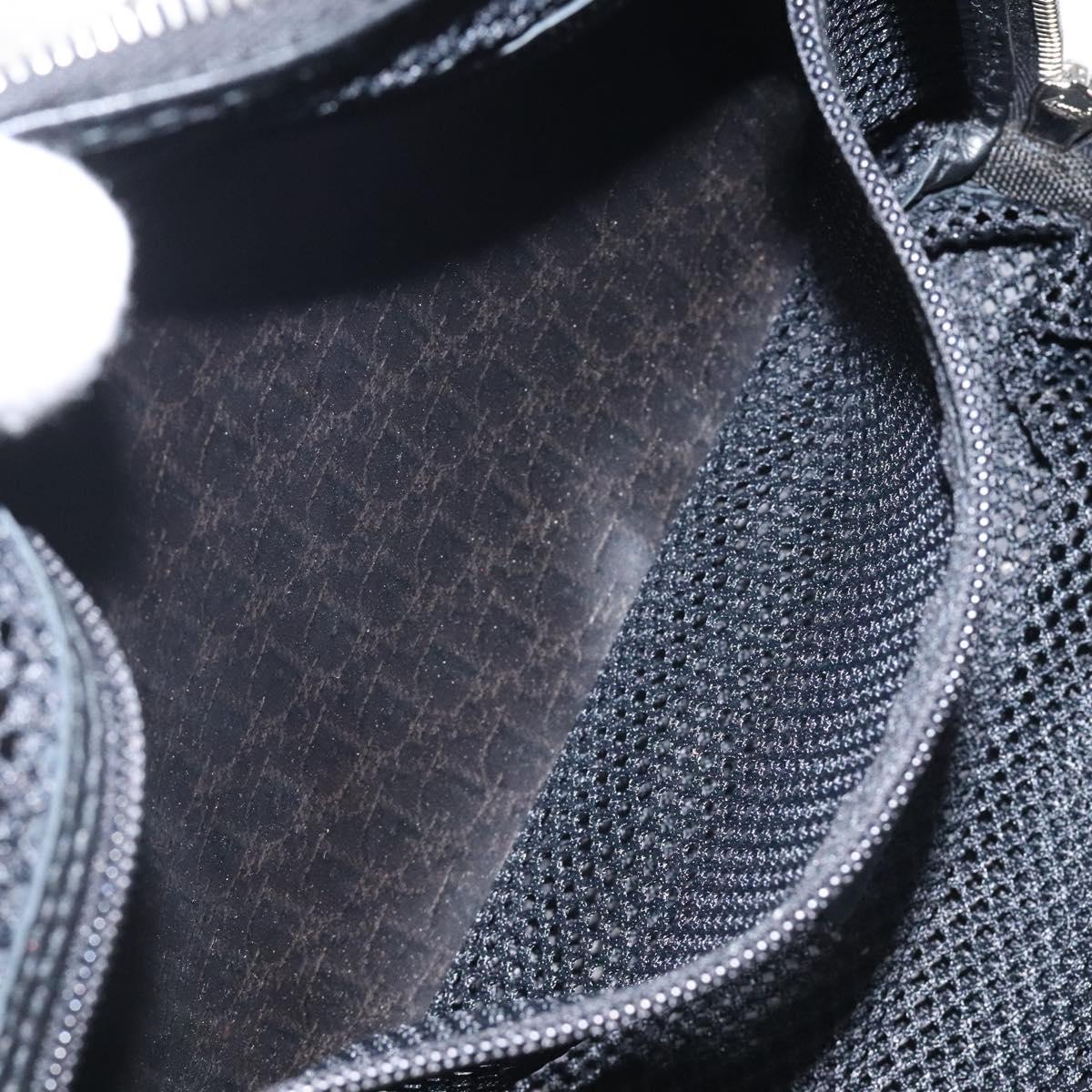 Christian Dior Trotter Canvas Hand Bag Black Silver Auth 117320M