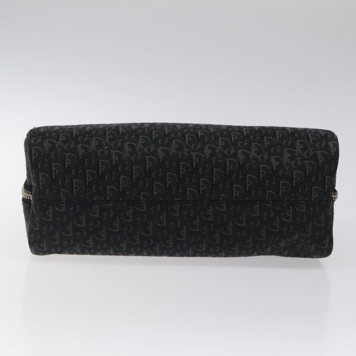Christian Dior Trotter Canvas Hand Bag Black Silver Auth 117320M
