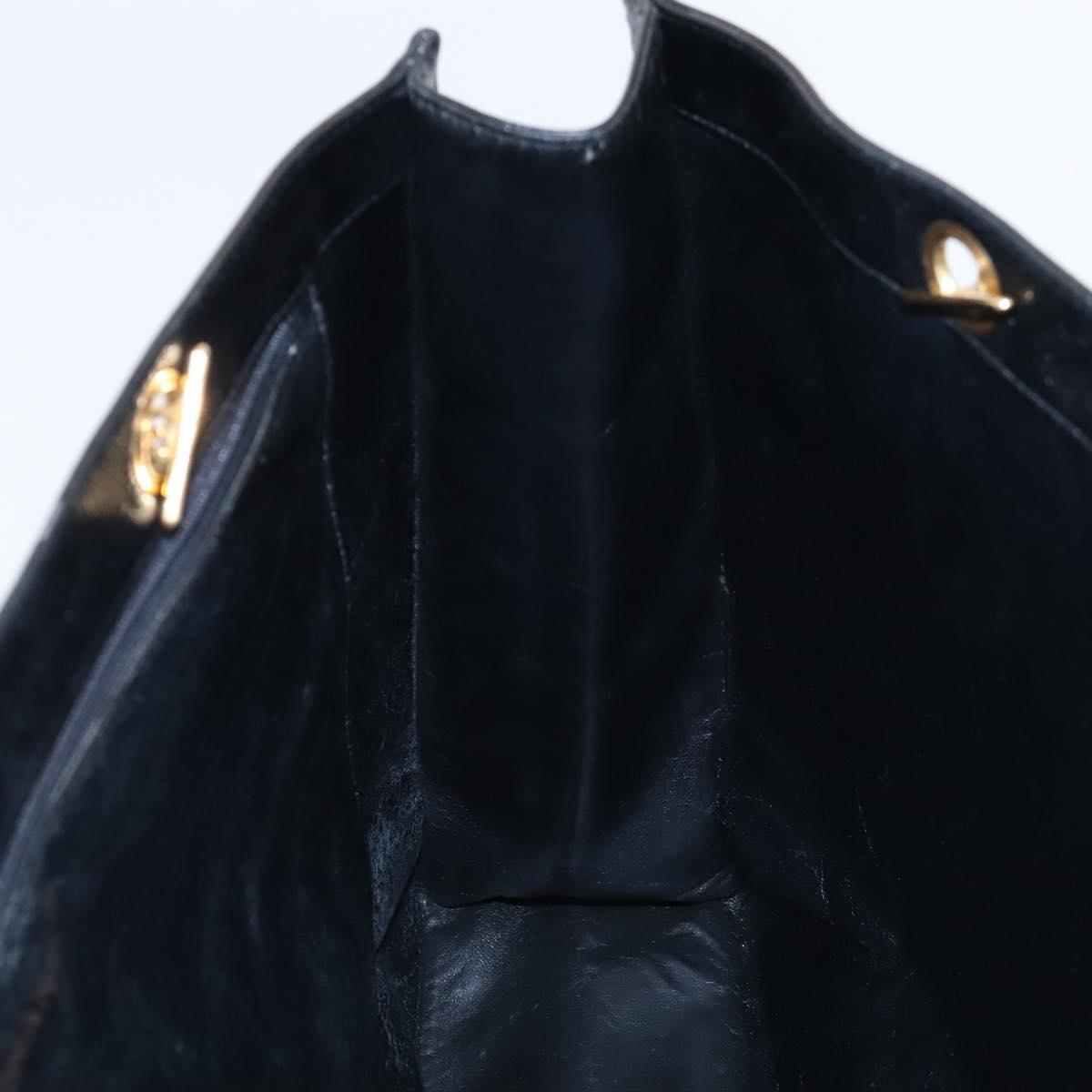 CHANEL COCO Mark Chain Tote Bag Caviar Skin Black CC Auth 117332