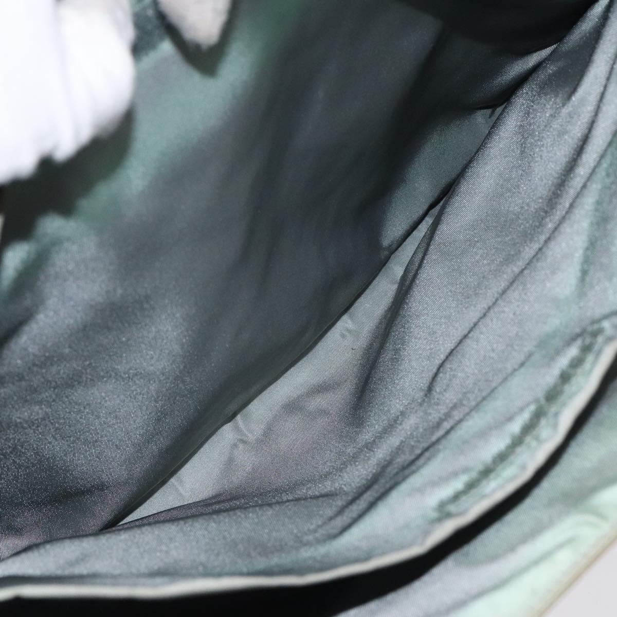 PRADA Hand Bag Nylon Khaki Silver Auth 117333