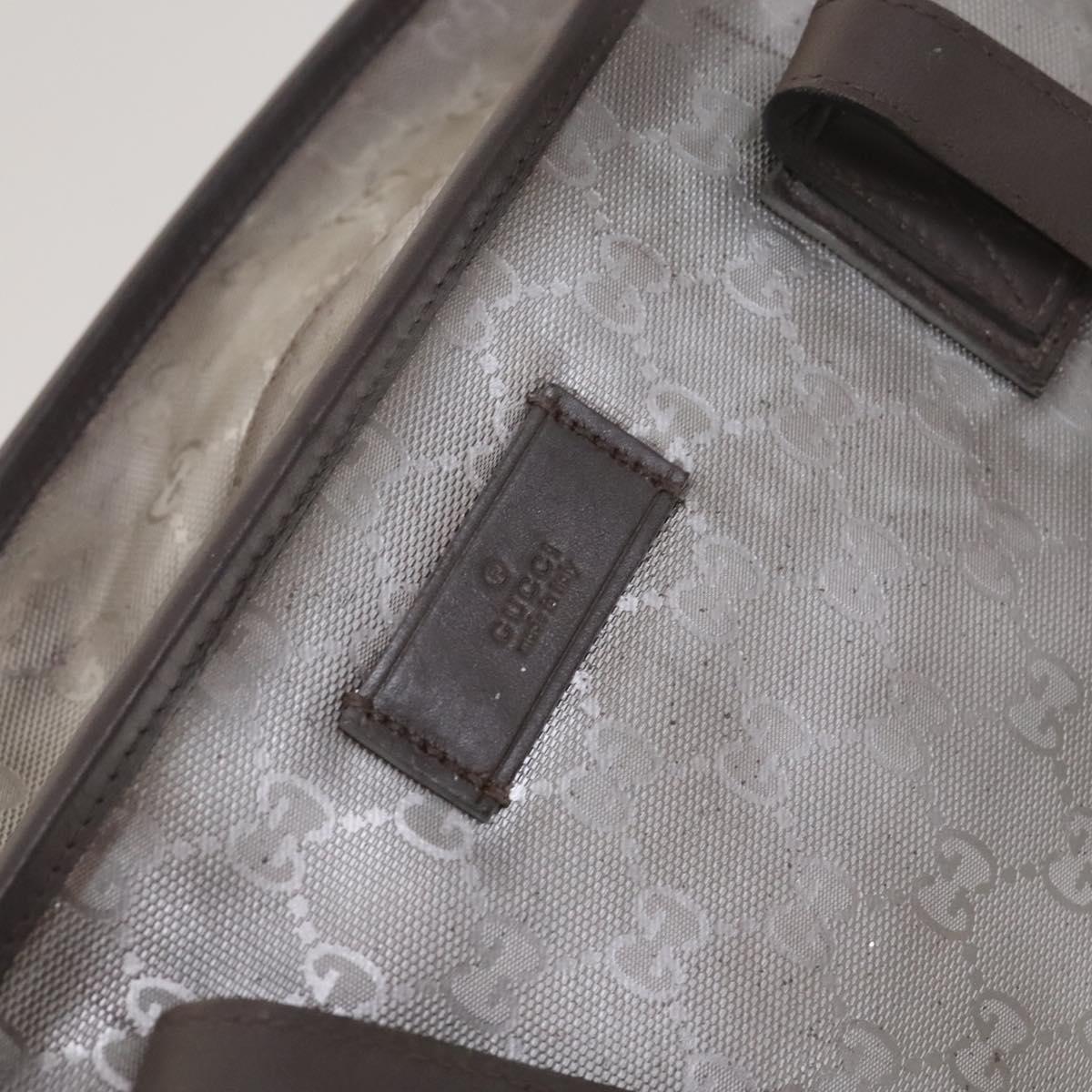 GUCCI GG Implementation Tote Bag Coated Canvas Silver Auth 117334