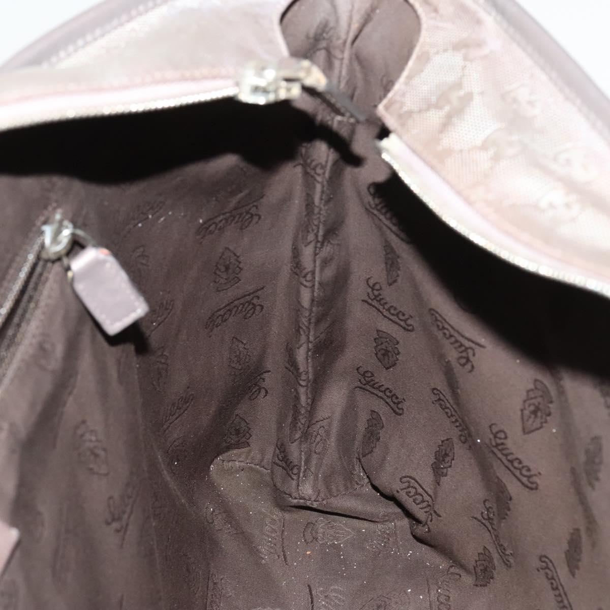 GUCCI GG Implementation Tote Bag Coated Canvas Silver Auth 117334