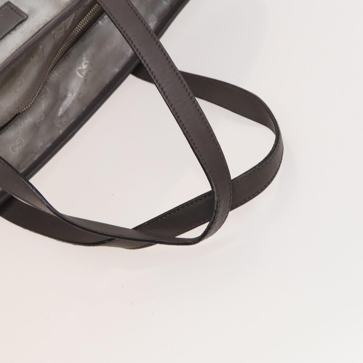 GUCCI GG Implementation Tote Bag Coated Canvas Silver Auth 117334