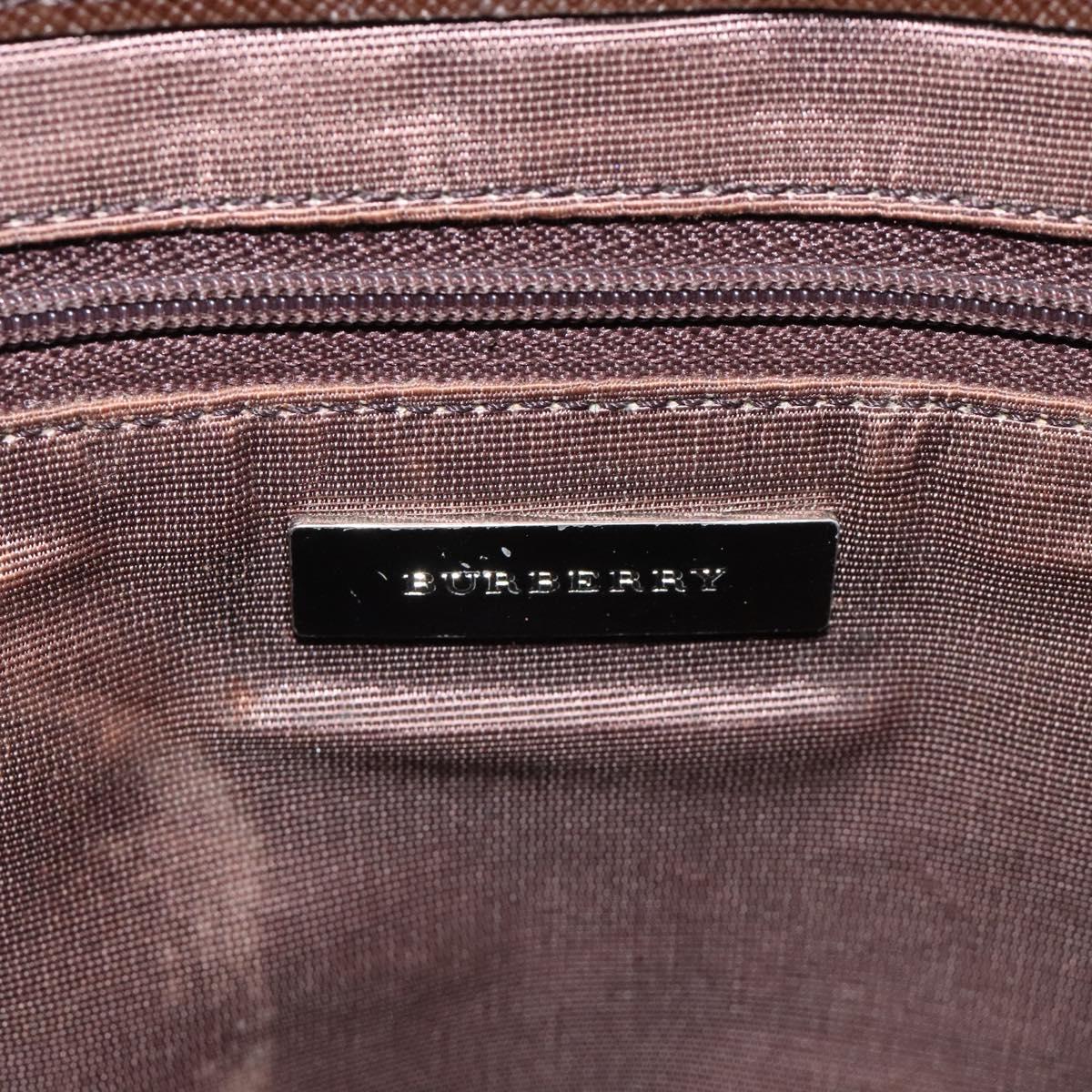 BURBERRY Nova Check Hand Bag Canvas Beige Auth 117364