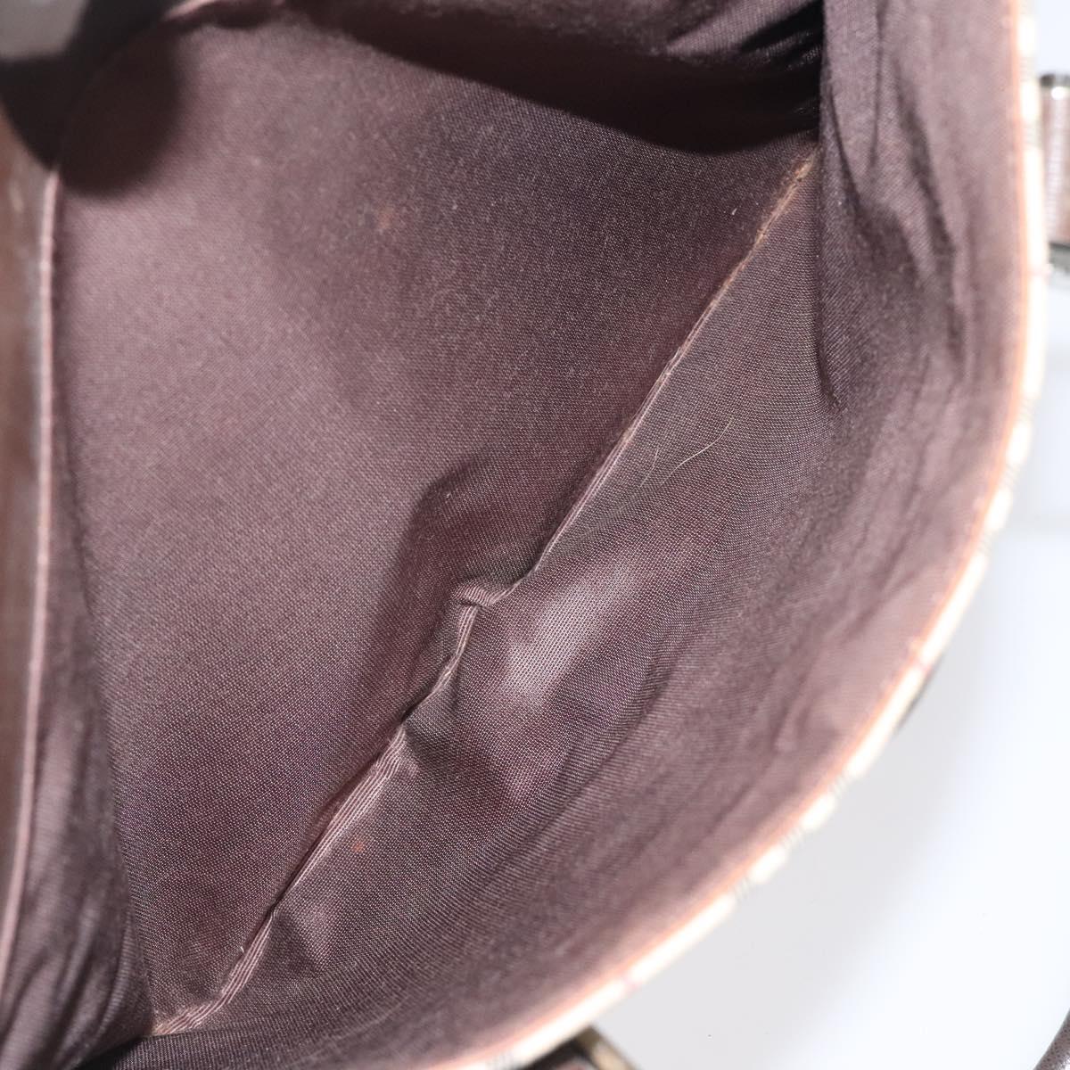 BURBERRY Nova Check Hand Bag Canvas Beige Auth 117364