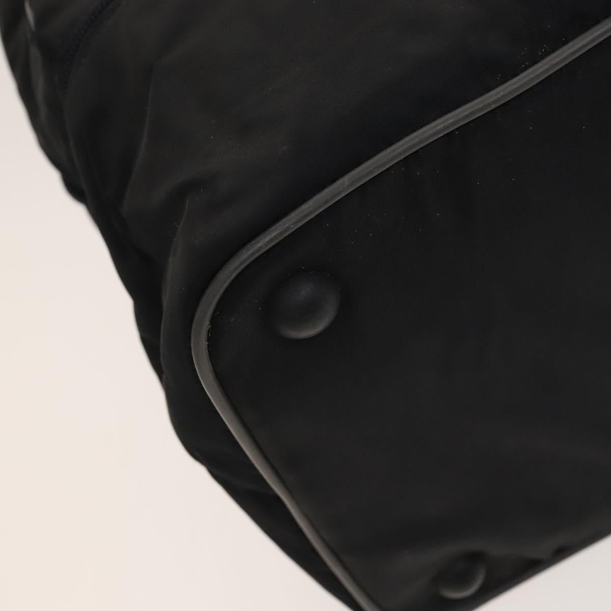 PRADA Sports Boston Bag Nylon Black Silver Auth 117366