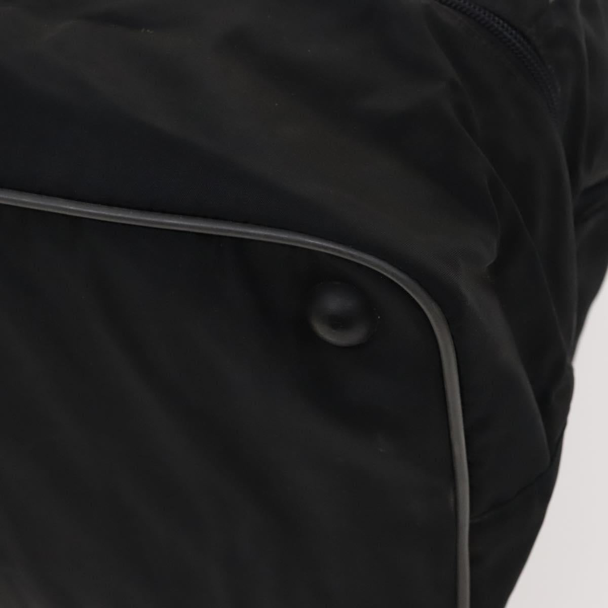 PRADA Sports Boston Bag Nylon Black Silver Auth 117366