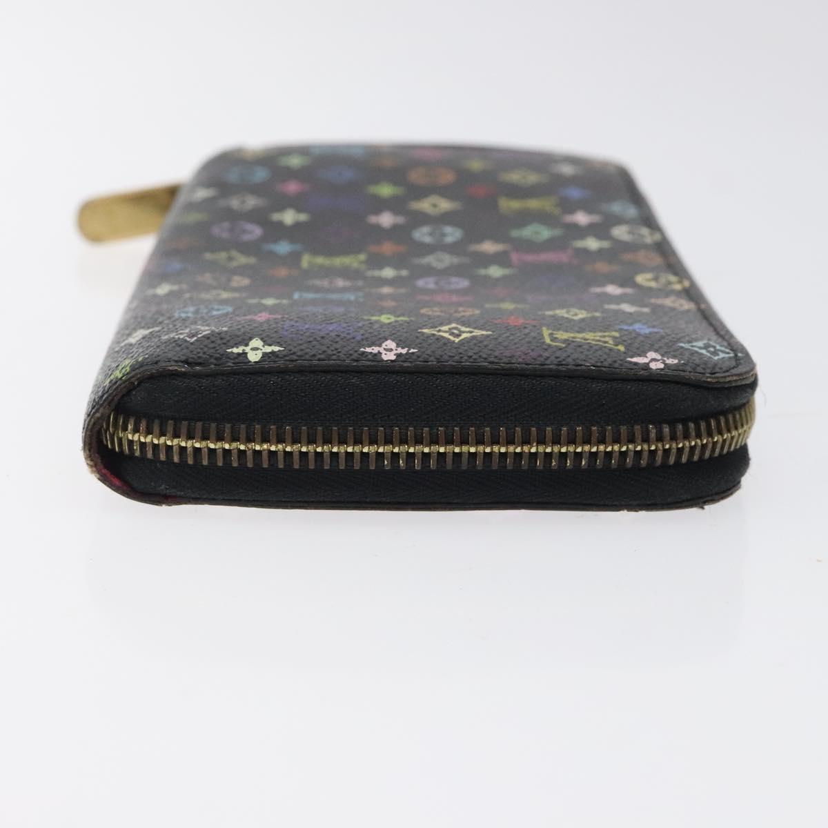 LOUIS VUITTON Monogram Multicolor Zippy Wallet Long Black M60243 LV Auth 117381