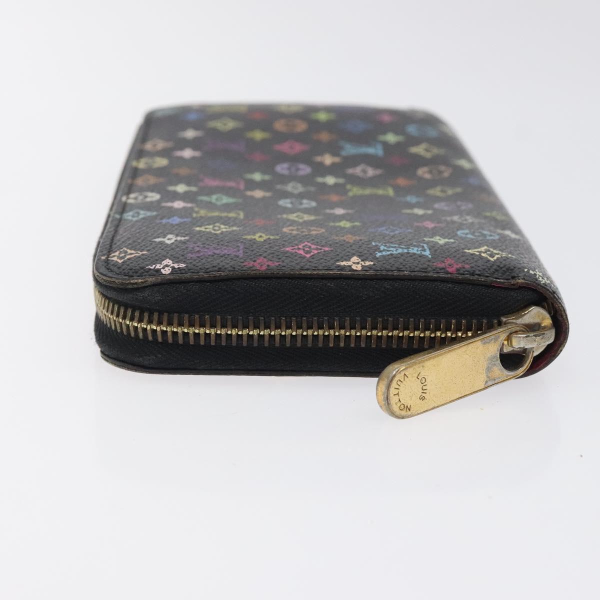 LOUIS VUITTON Monogram Multicolor Zippy Wallet Long Black M60243 LV Auth 117381