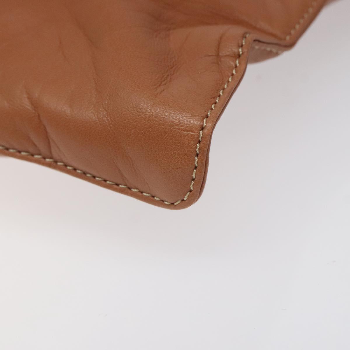 LOEWE Anagram Hand Bag Leather Brown Auth 117386