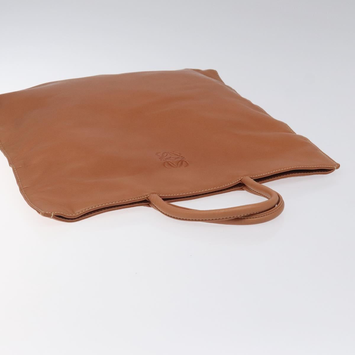 LOEWE Anagram Hand Bag Leather Brown Auth 117386