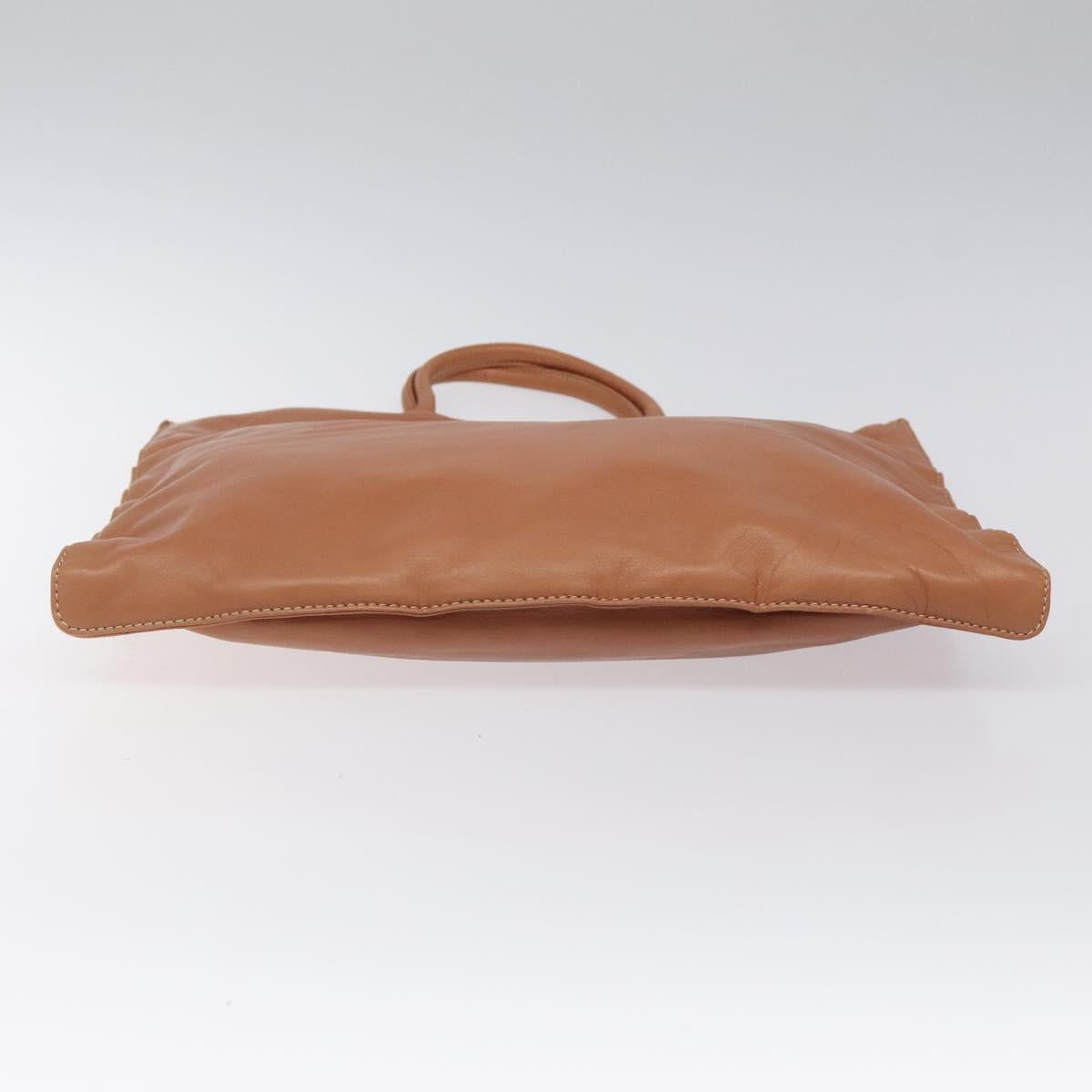 LOEWE Anagram Hand Bag Leather Brown Auth 117386