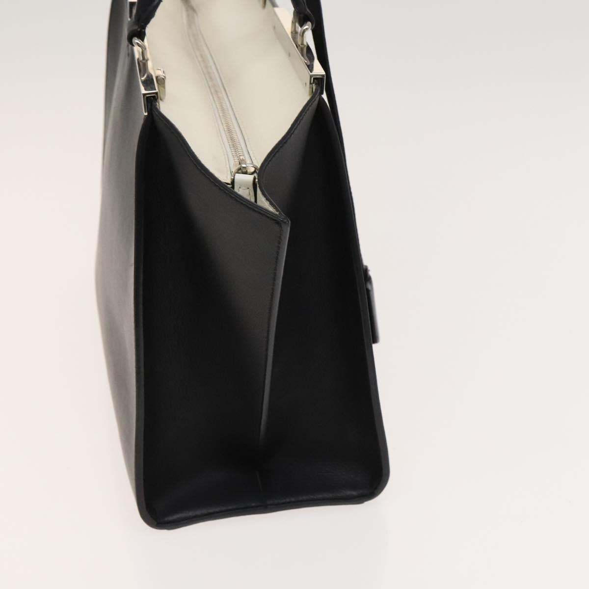 FENDI Trois Jules Tote Bag Leather 2way Black Auth 117388