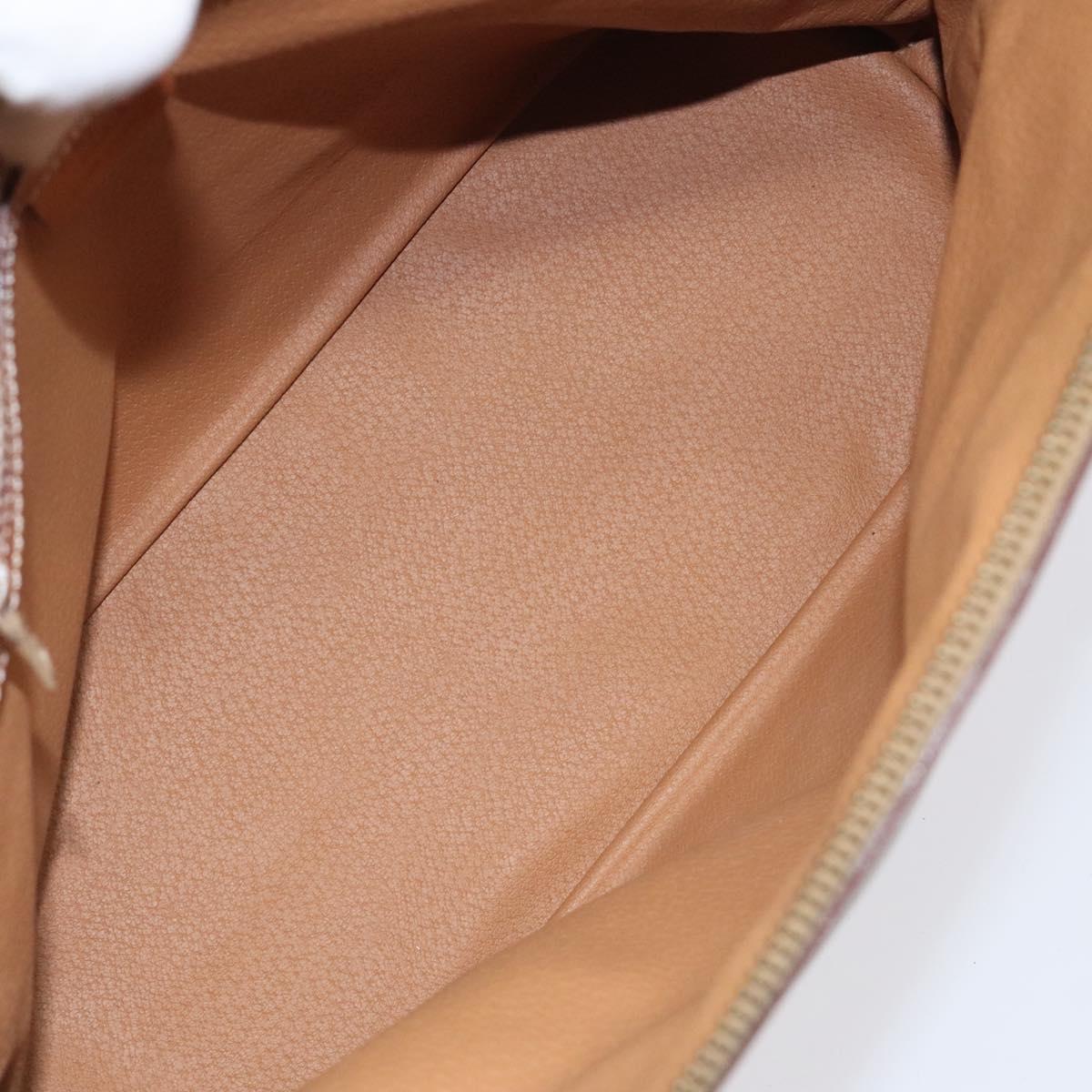 CELINE Macadam Canvas Hand Bag PVC Beige Gold Auth 117394