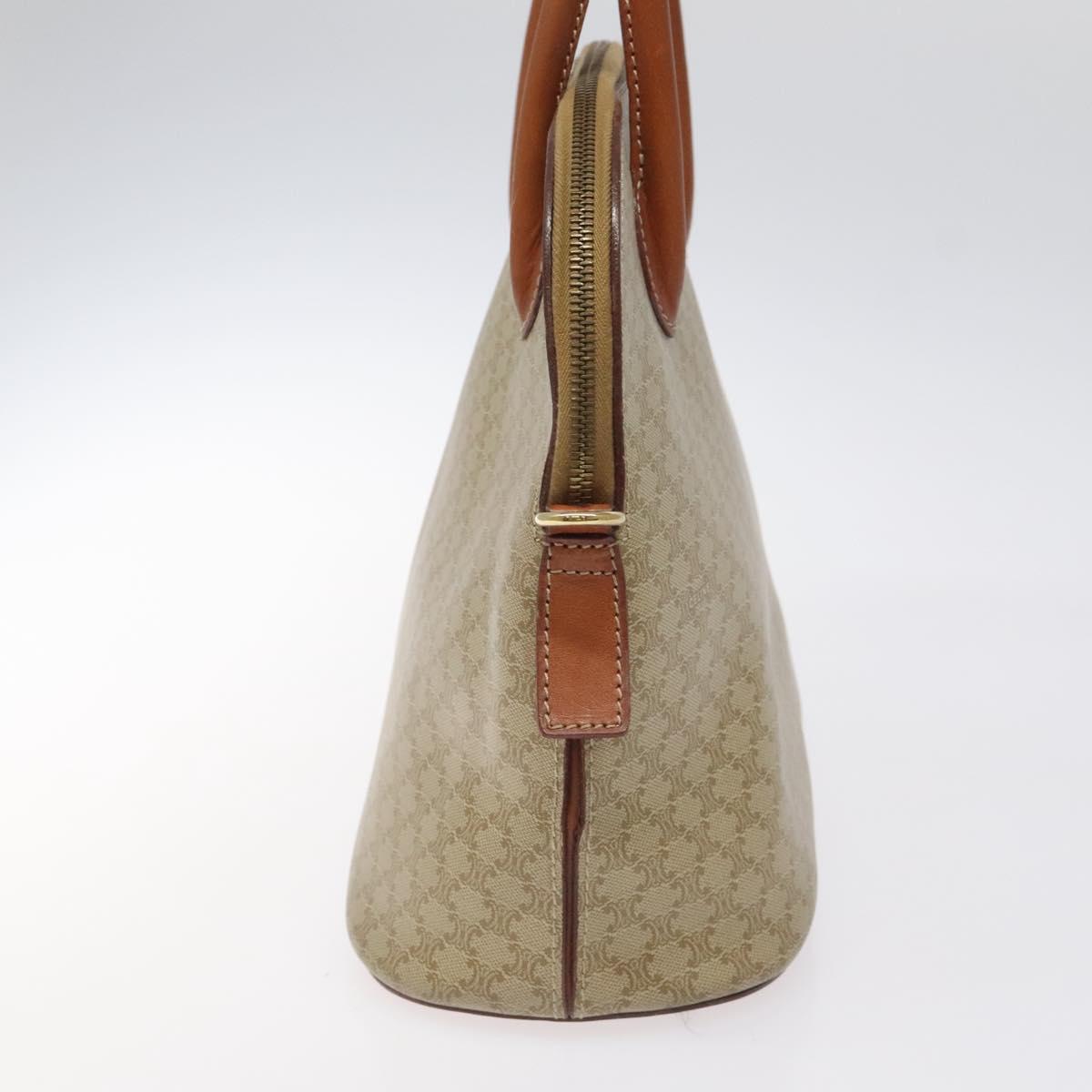 CELINE Macadam Canvas Hand Bag PVC Beige Gold Auth 117394