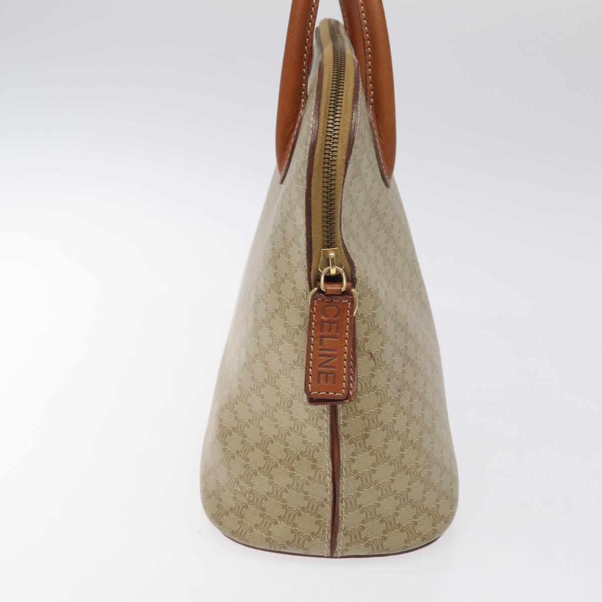 CELINE Macadam Canvas Hand Bag PVC Beige Gold Auth 117394