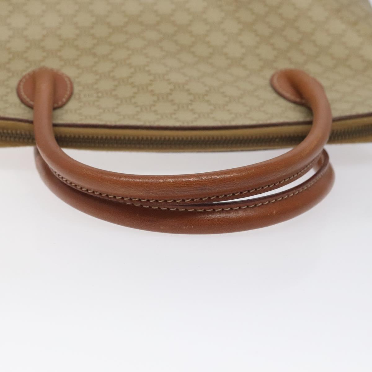 CELINE Macadam Canvas Hand Bag PVC Beige Gold Auth 117394