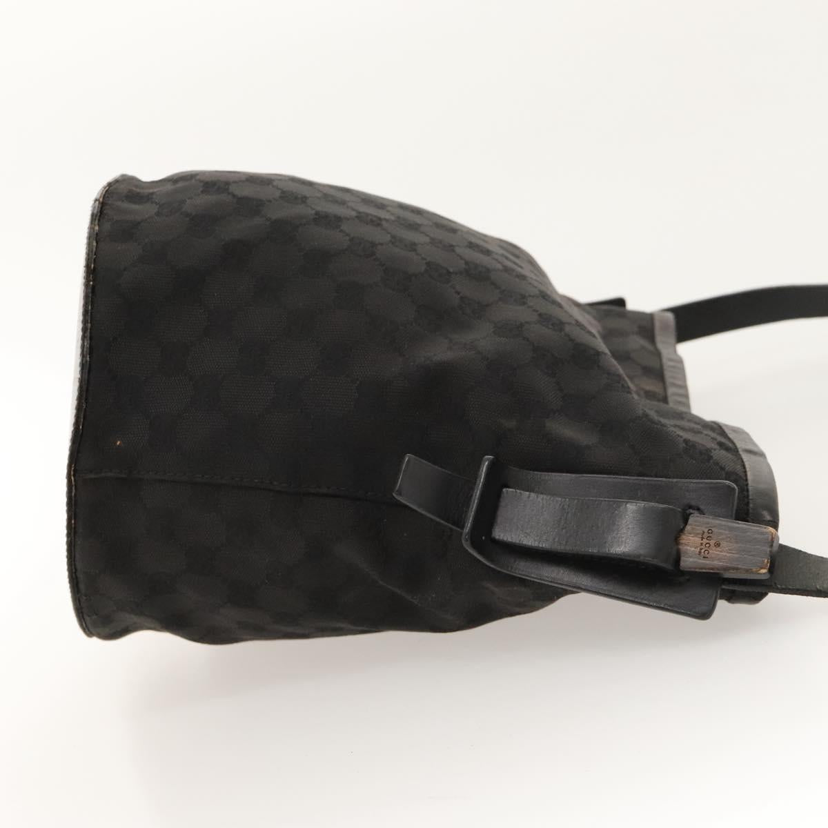GUCCI GG Canvas Shoulder Bag Black Silver 106240 Auth 117411