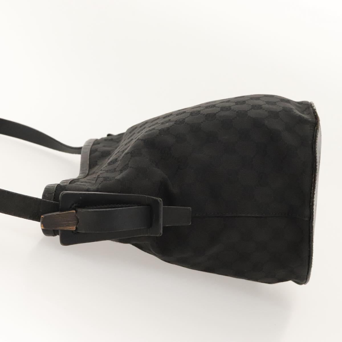 GUCCI GG Canvas Shoulder Bag Black Silver 106240 Auth 117411