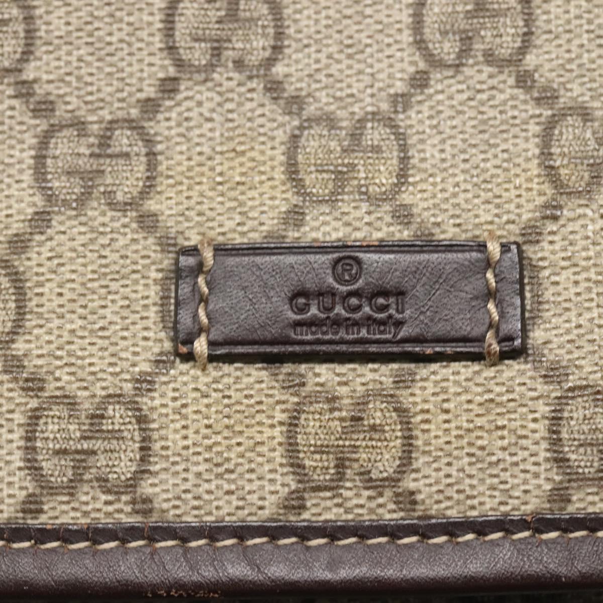 GUCCI GG Supreme Shoulder Bag PVC Leather Beige 223666 Auth 117420