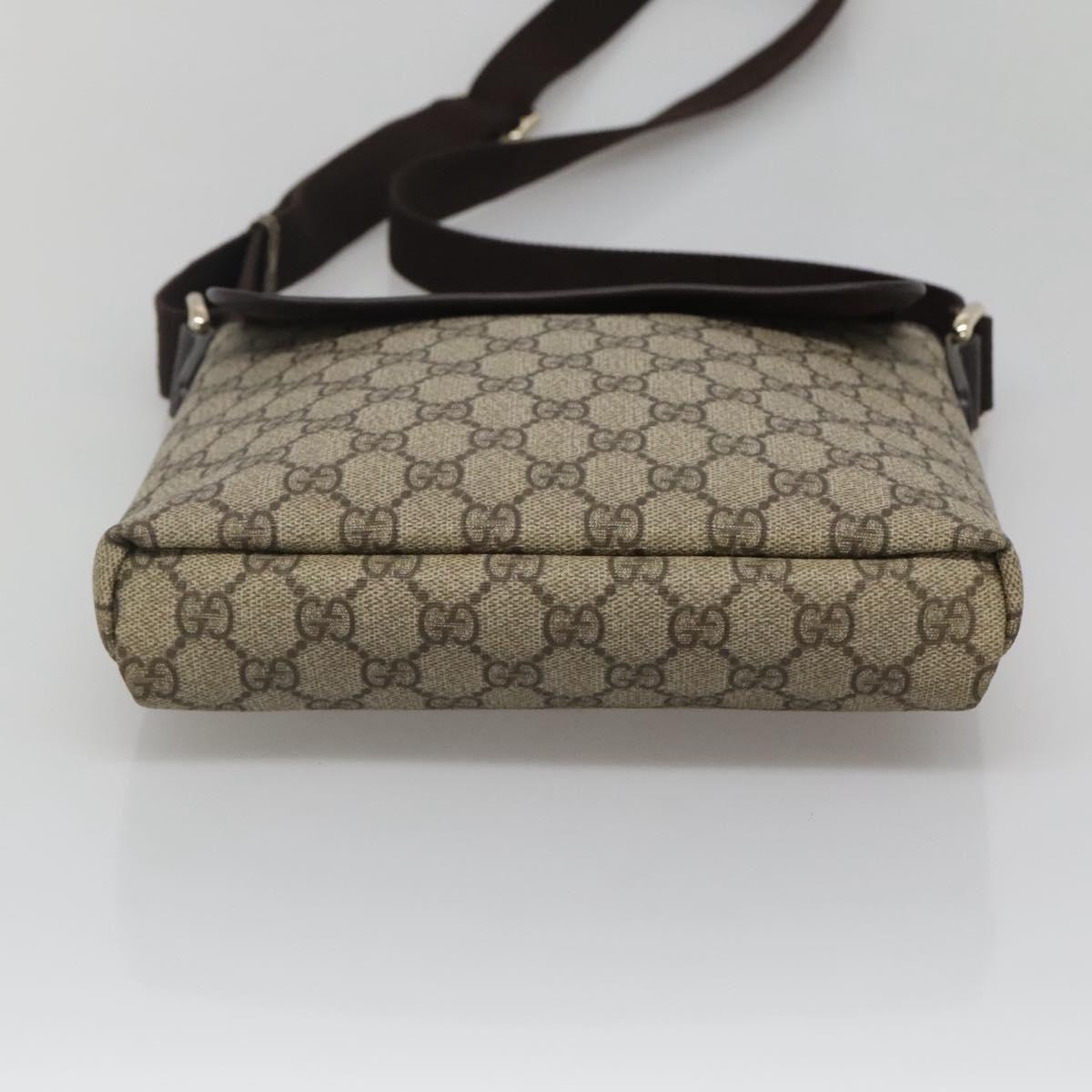 GUCCI GG Supreme Shoulder Bag PVC Leather Beige 223666 Auth 117420