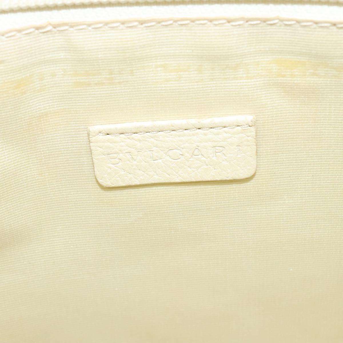 BVLGARI Logo mania Shoulder Bag Nylon Light Blue Silver Auth 117518