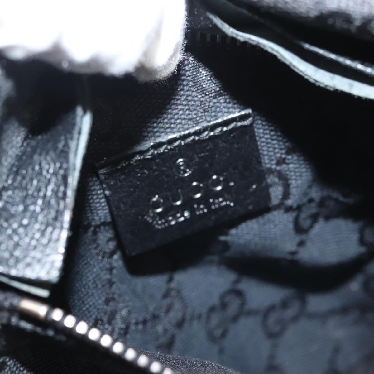 GUCCI GG Canvas Waist bag Black Silver 28566 Auth 117524