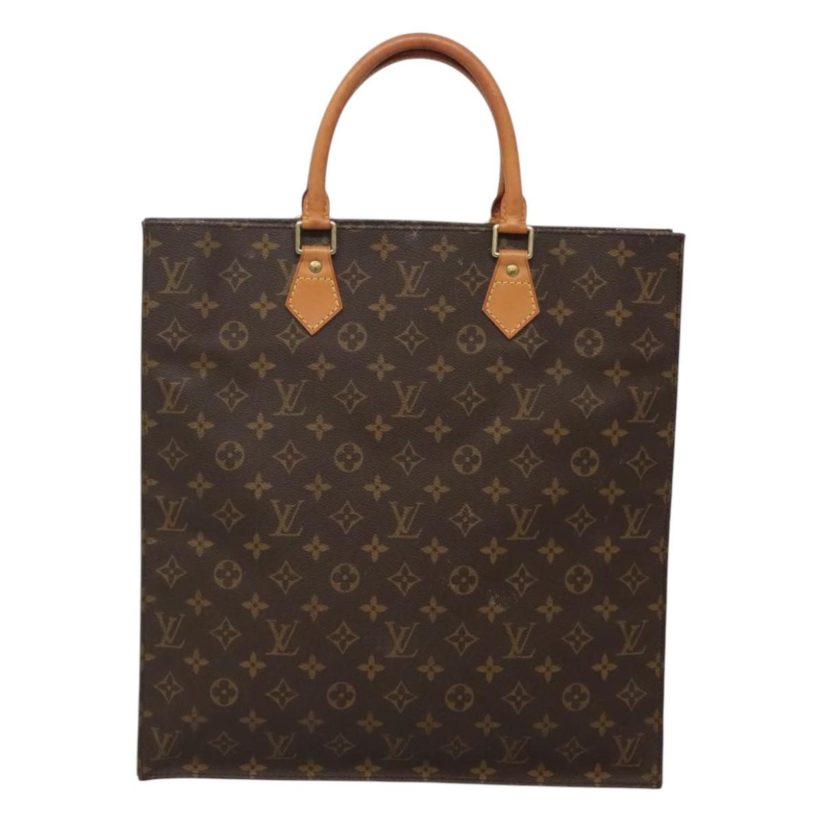 LOUIS VUITTON Monogram Sac Plat Hand Bag M51140 LV Auth 117530