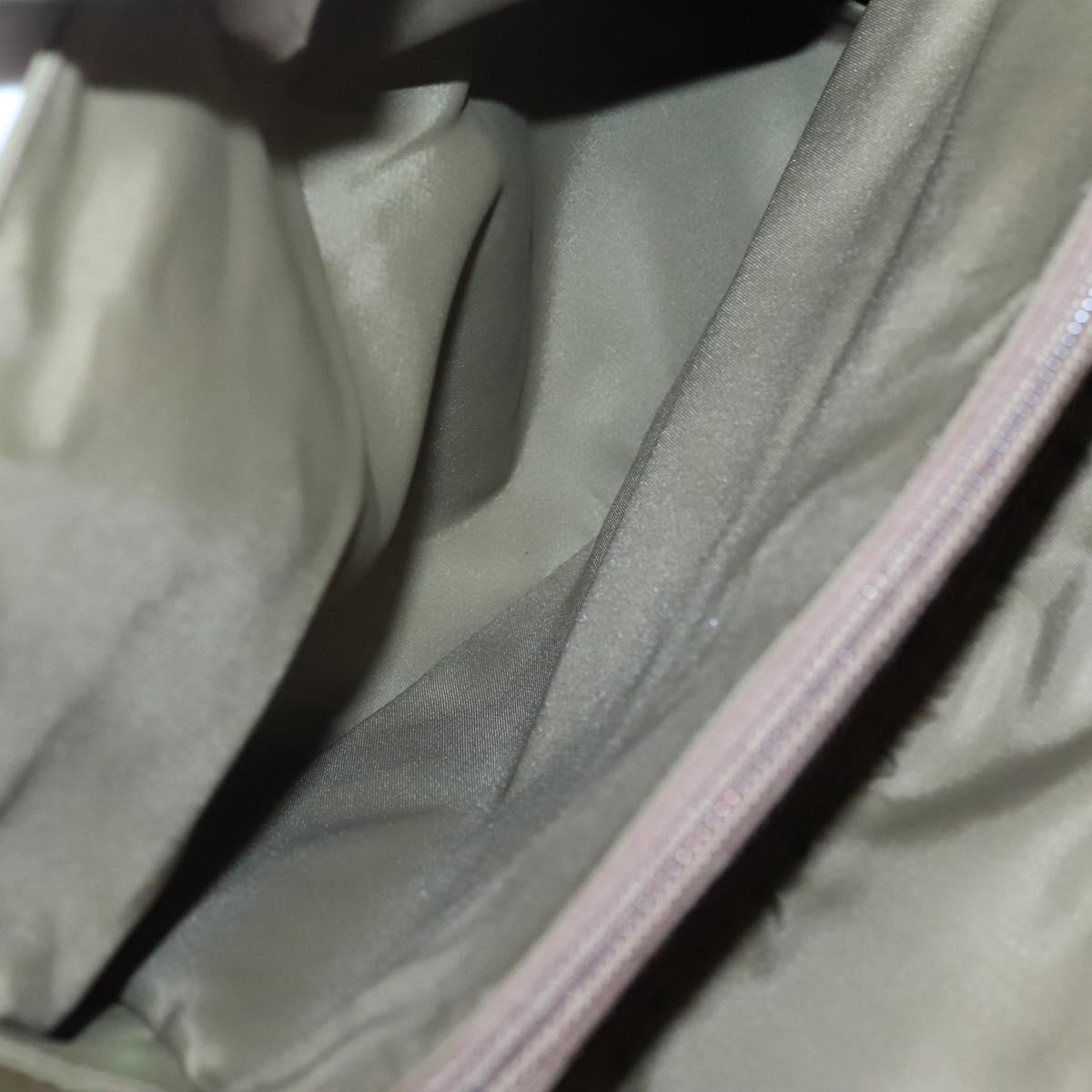 PRADA Hand Bag Nylon Khaki Silver Auth 117534