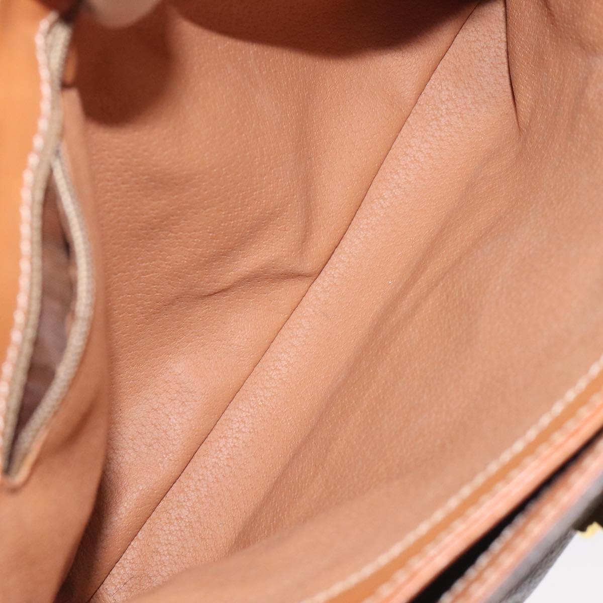 CELINE Macadam Canvas Hand Bag PVC Leather Brown Gold Auth 117574