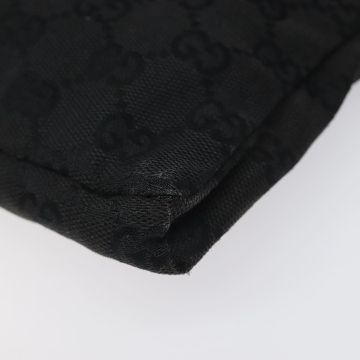 GUCCI GG Canvas Waist bag Black Silver 28566 Auth 117582