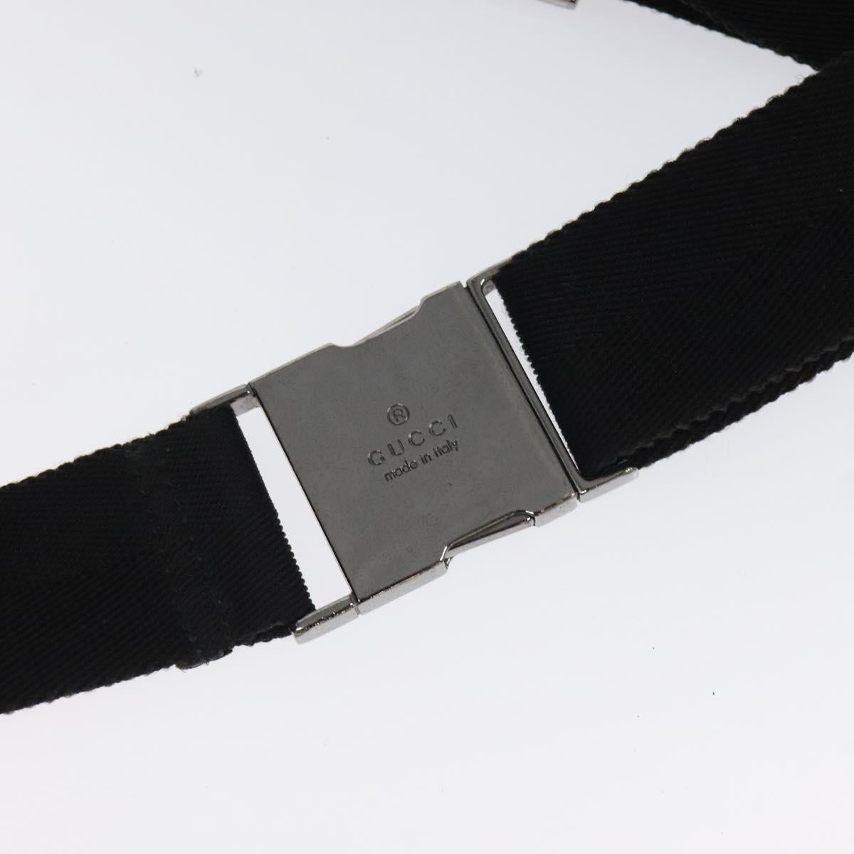 GUCCI GG Canvas Waist bag Black Silver 28566 Auth 117582