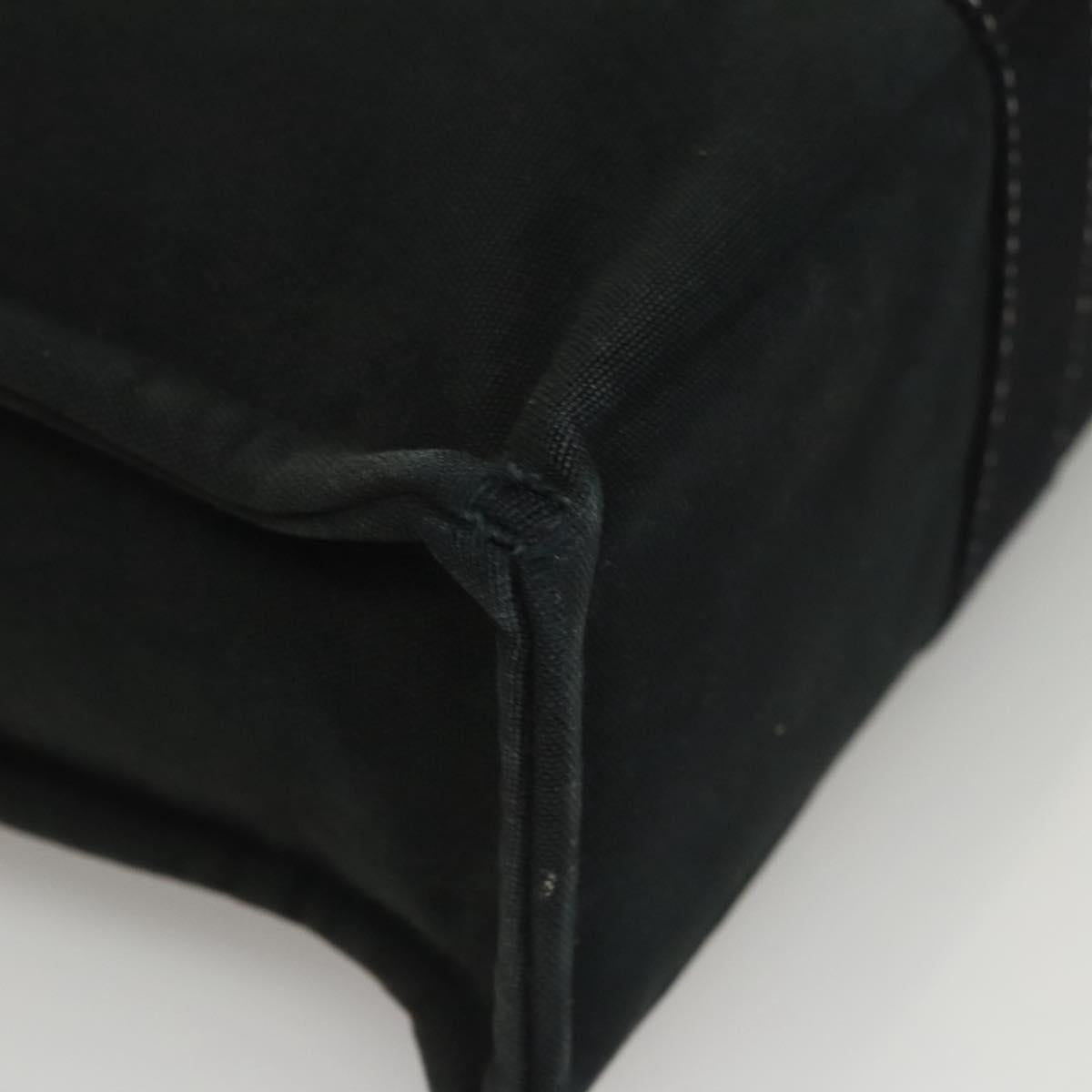 HERMES Deauville MM Tote Bag Canvas Black Silver Auth 117605