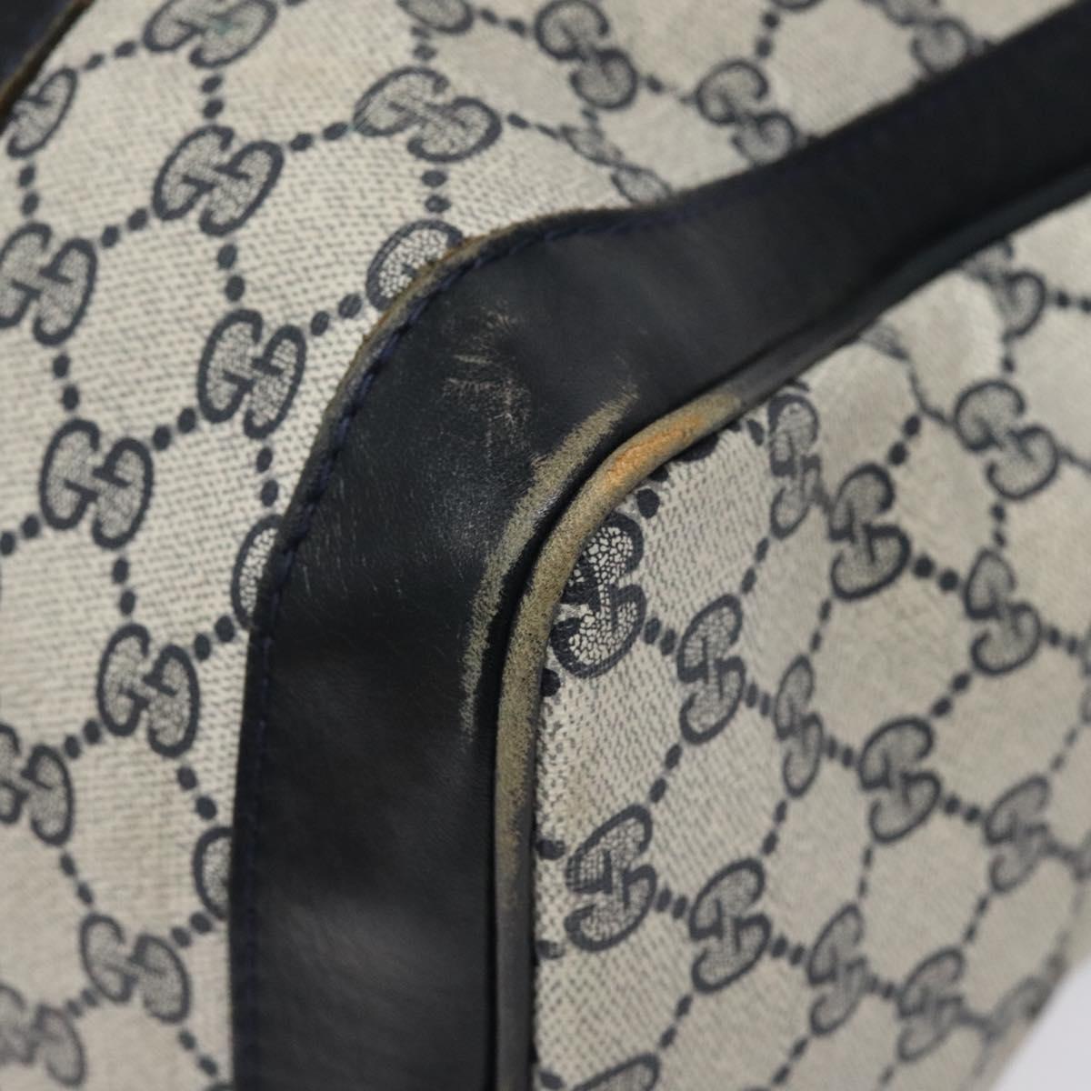 GUCCI GG Supreme Sherry Line Hand Bag PVC Old model Navy Red Auth 117607