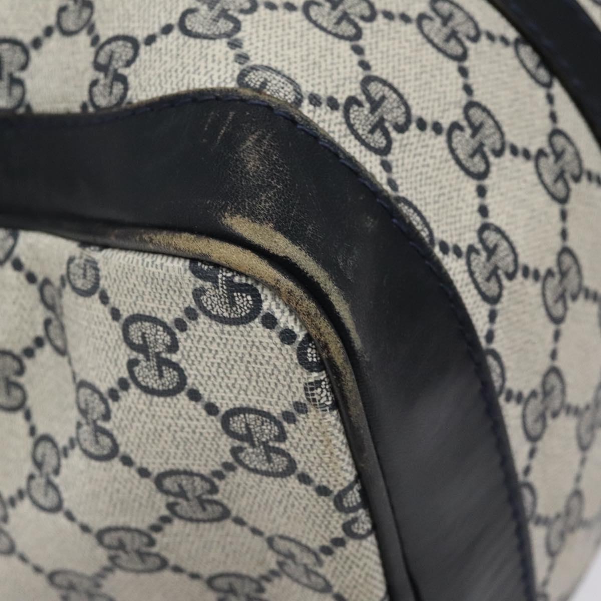 GUCCI GG Supreme Sherry Line Hand Bag PVC Old model Navy Red Auth 117607
